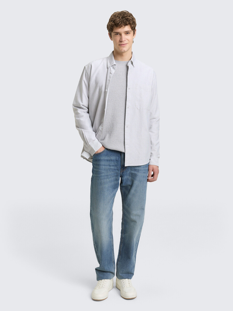 camisa de algodón de corte relajado