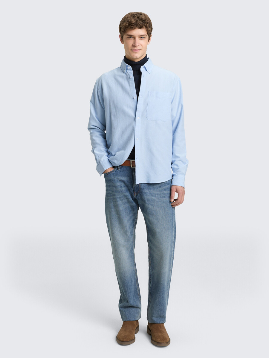 camisa de algodón de corte relajado