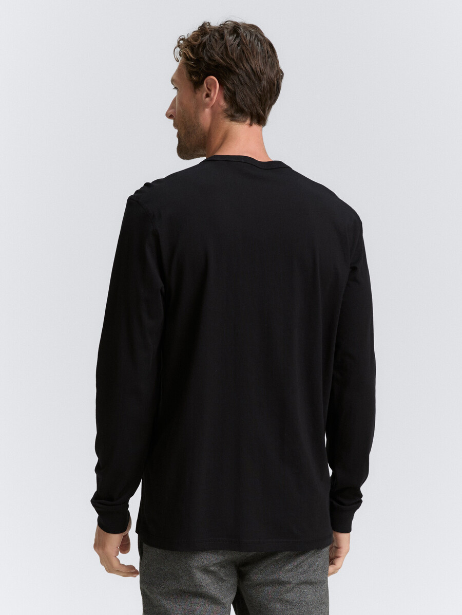 camisa básica de manga larga de algodón