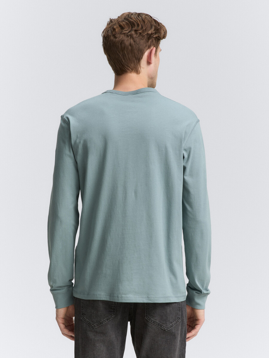 camisa básica de manga larga de algodón