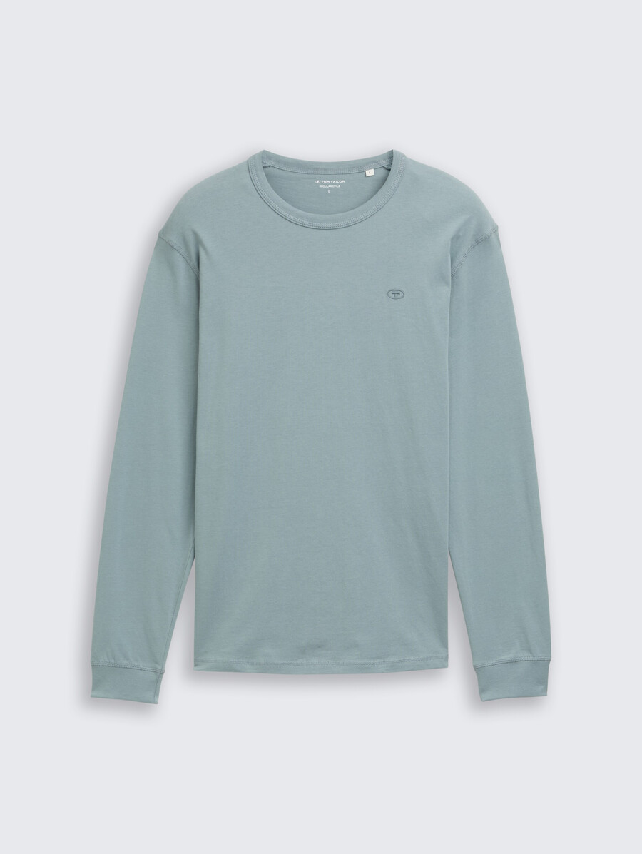 camisa básica de manga larga de algodón