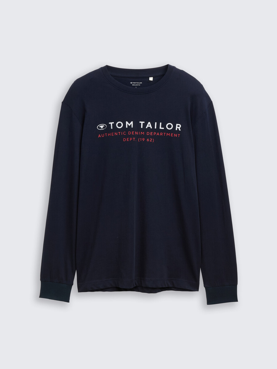 camisa de manga larga con estampado de logotipo