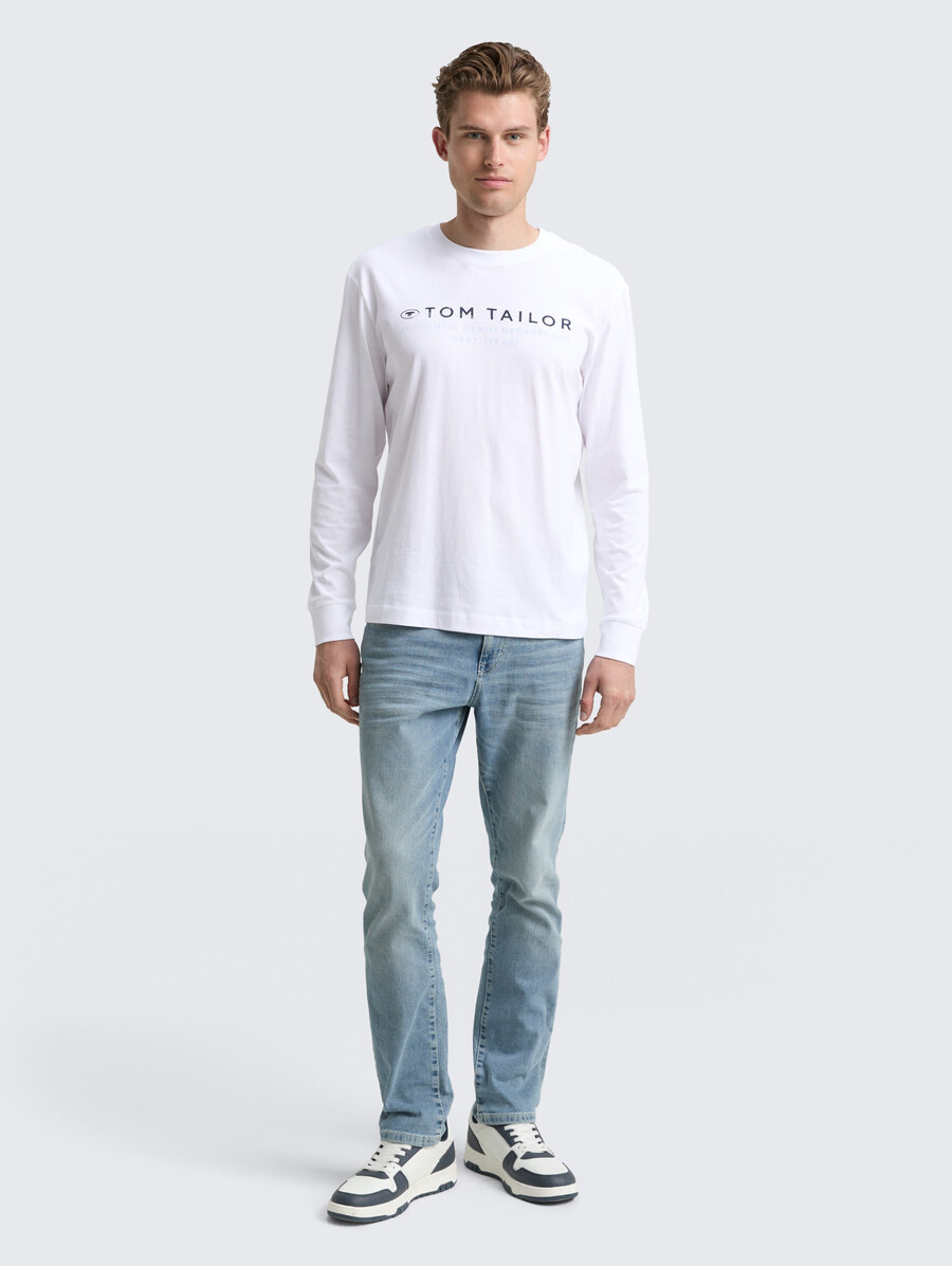 camisa de manga larga con estampado de logotipo