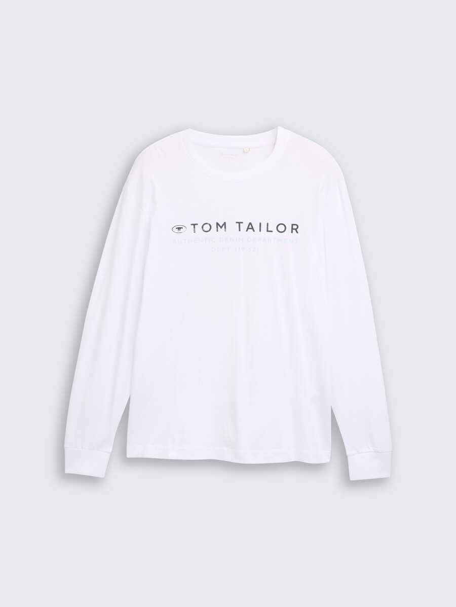 camisa de manga larga con estampado de logotipo