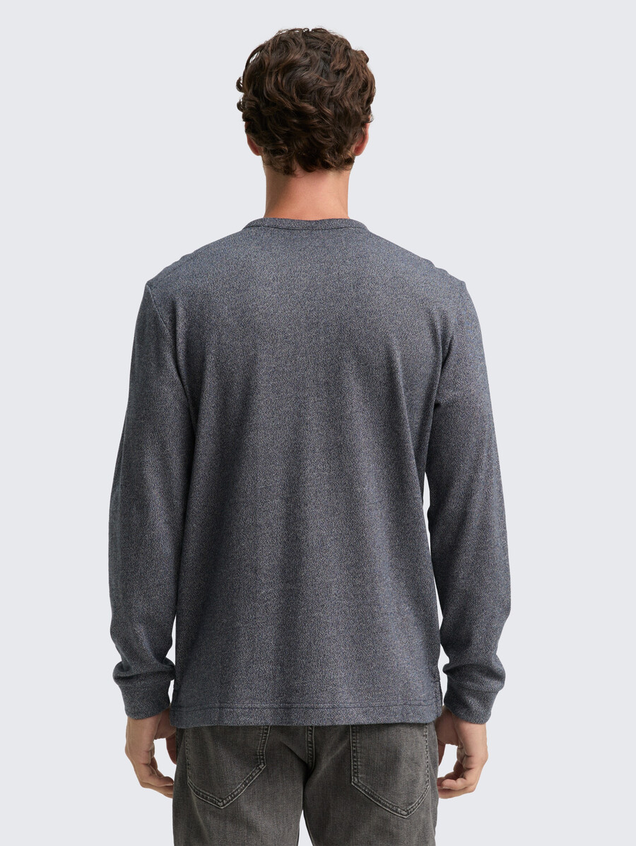 camisa de manga larga henley de algodón