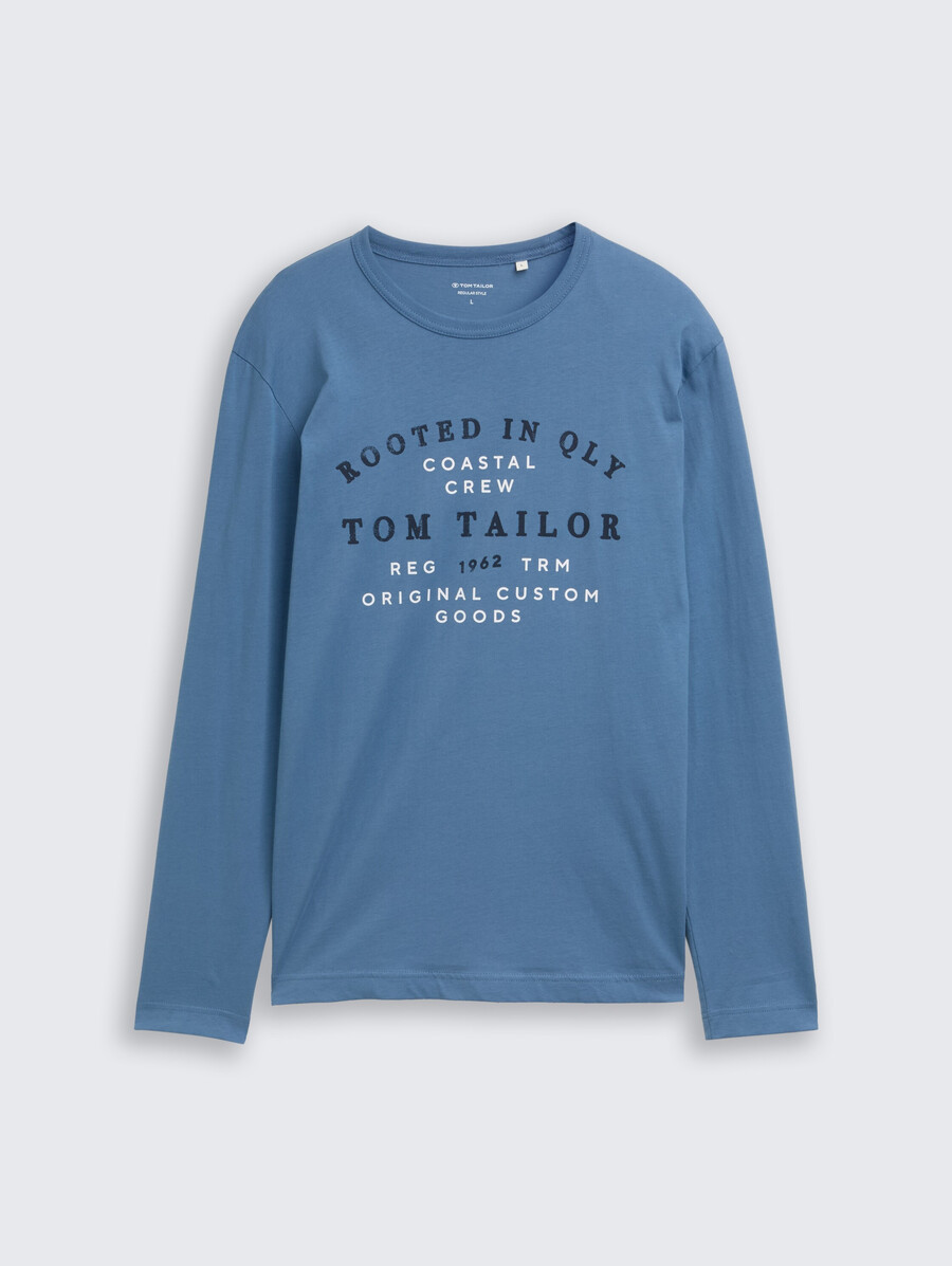 camisa de manga larga con estampado de logotipo