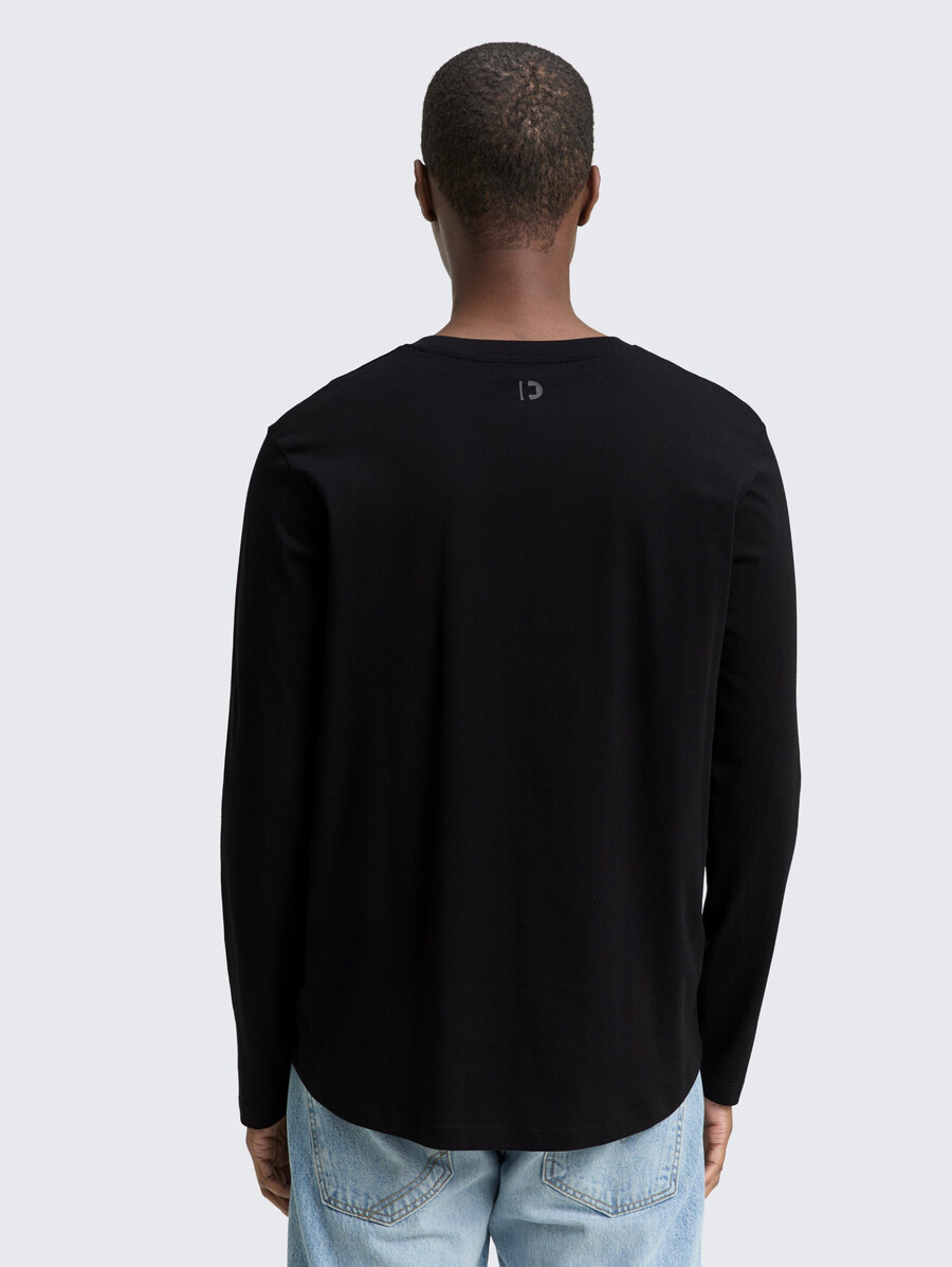 camisa básica de manga larga de algodón