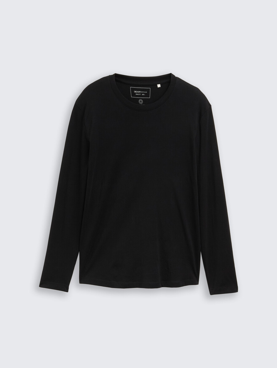 camisa básica de manga larga de algodón