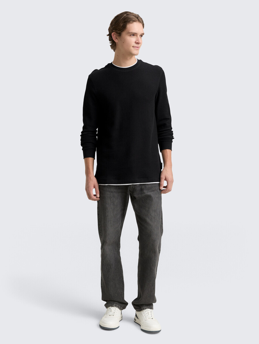 camisa de manga larga con look 2 en 1