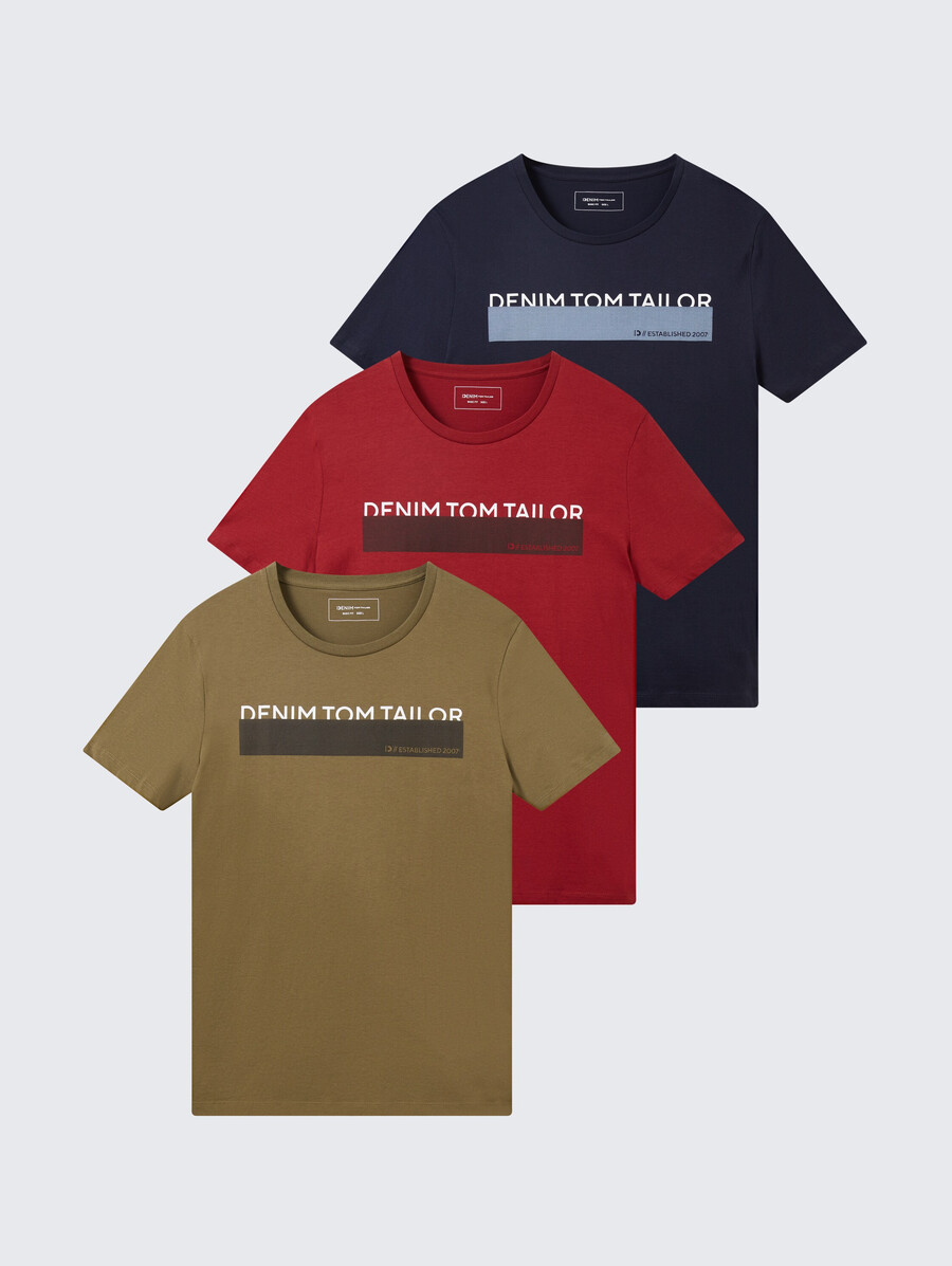 camiseta con estampado en pack de 3