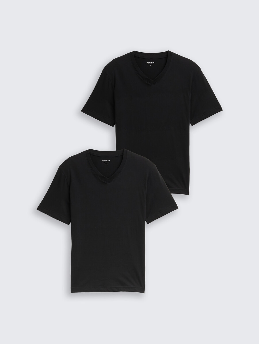 camisetas con cuello en v en pack de 2