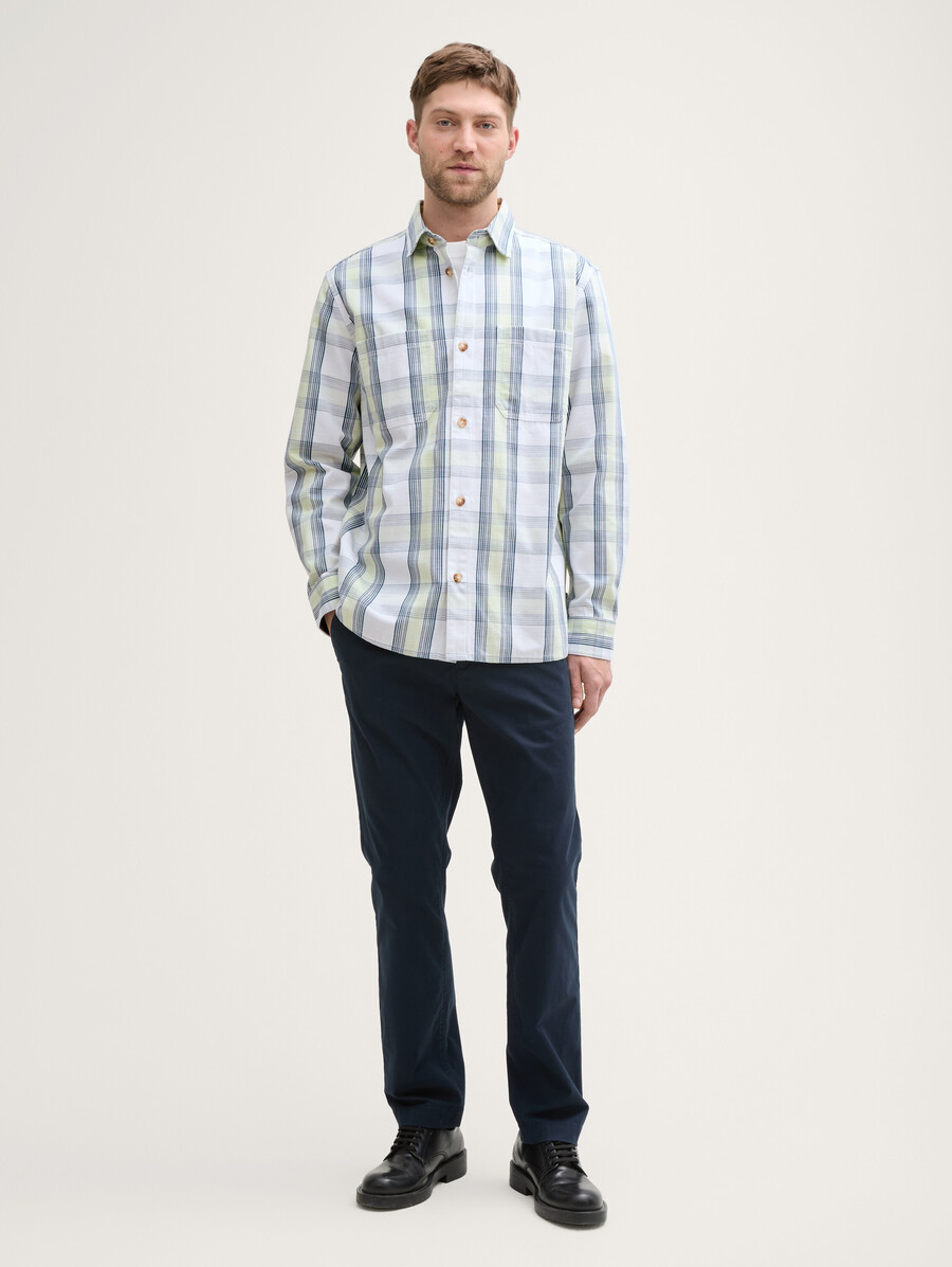 sobrecamisa con estampado de cuadros