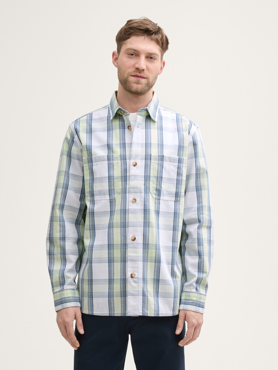 sobrecamisa con estampado de cuadros