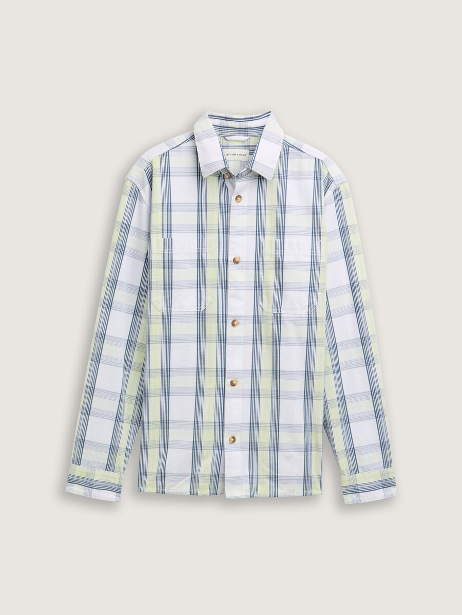 sobrecamisa con estampado de cuadros