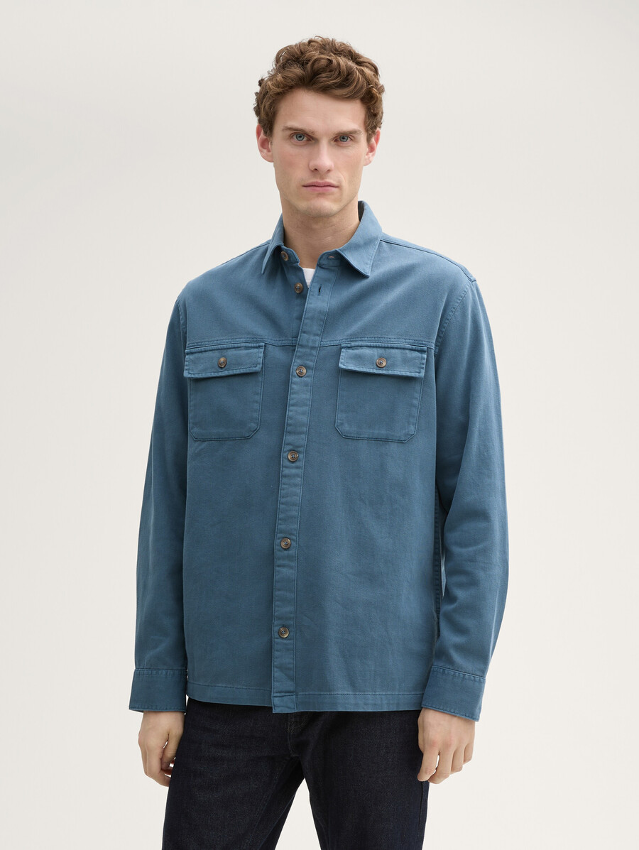 sobrecamisa de sarga de algodón