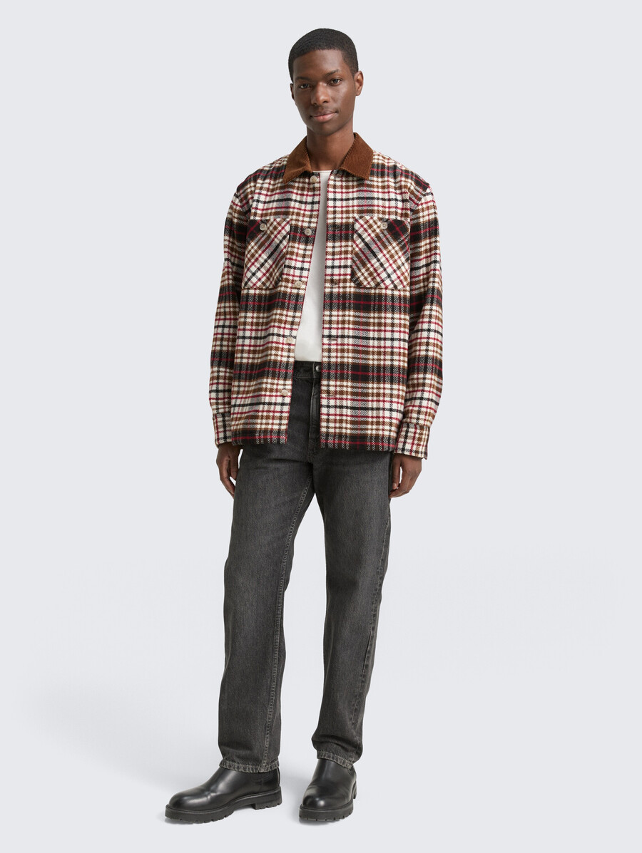 sobrecamisa con estampado de cuadros