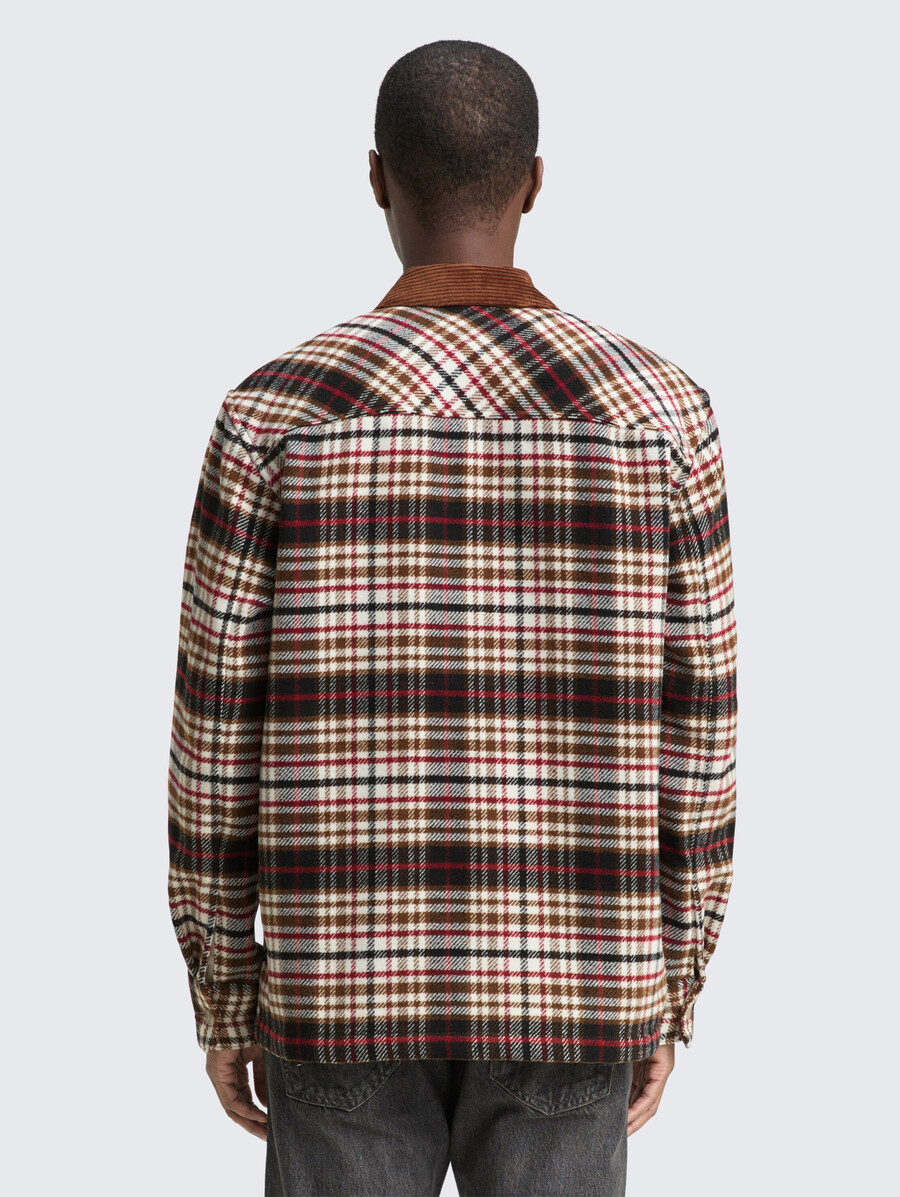 sobrecamisa con estampado de cuadros