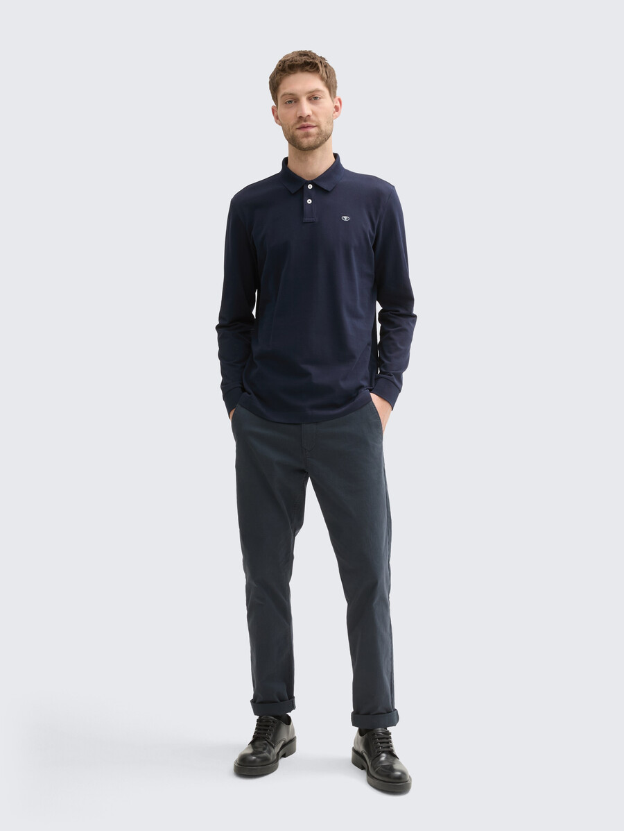 polo de piqué de manga larga
