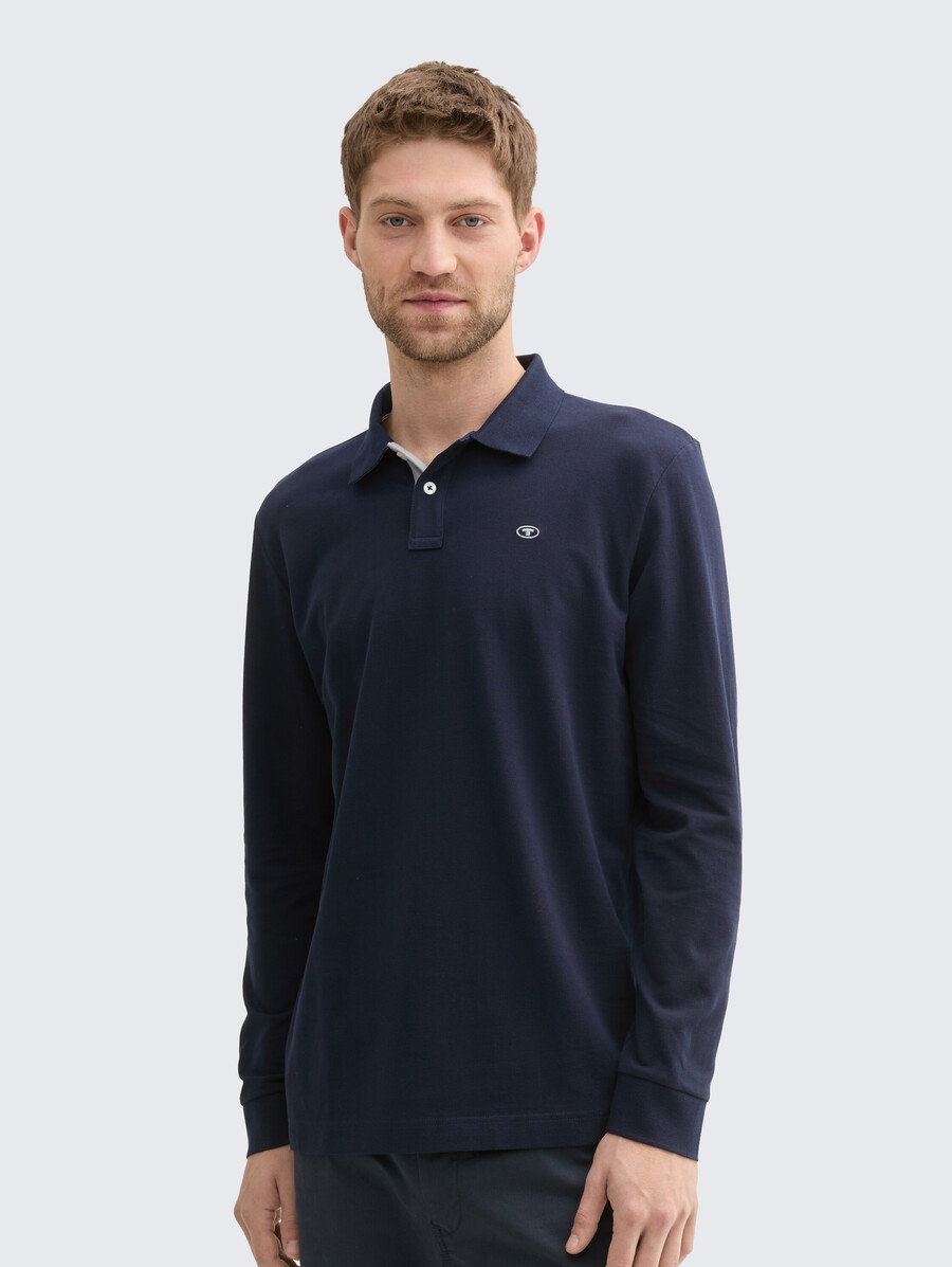polo de piqué de manga larga