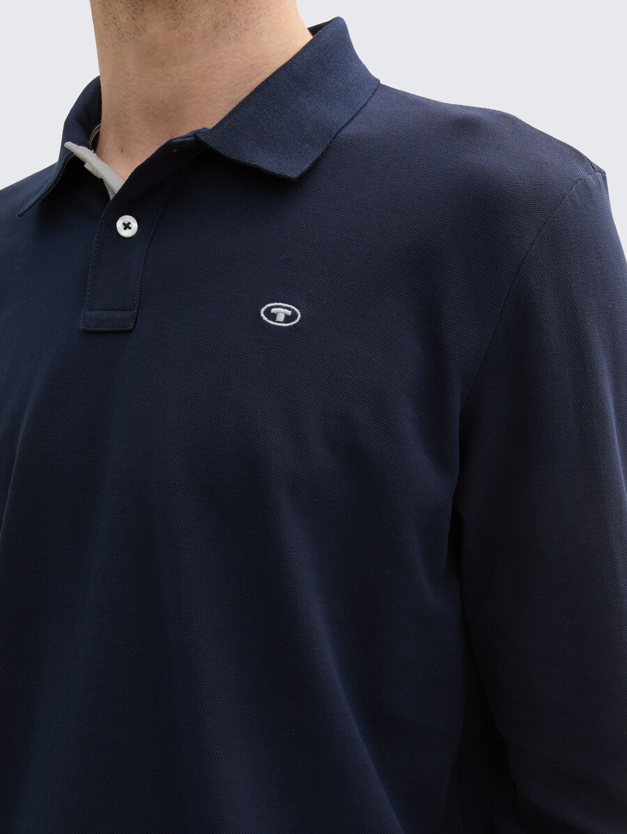 polo de piqué de manga larga