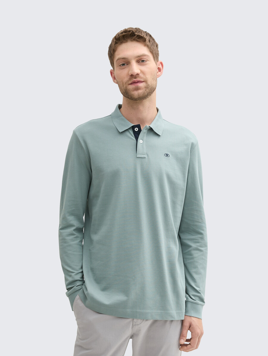 polo de piqué de manga larga
