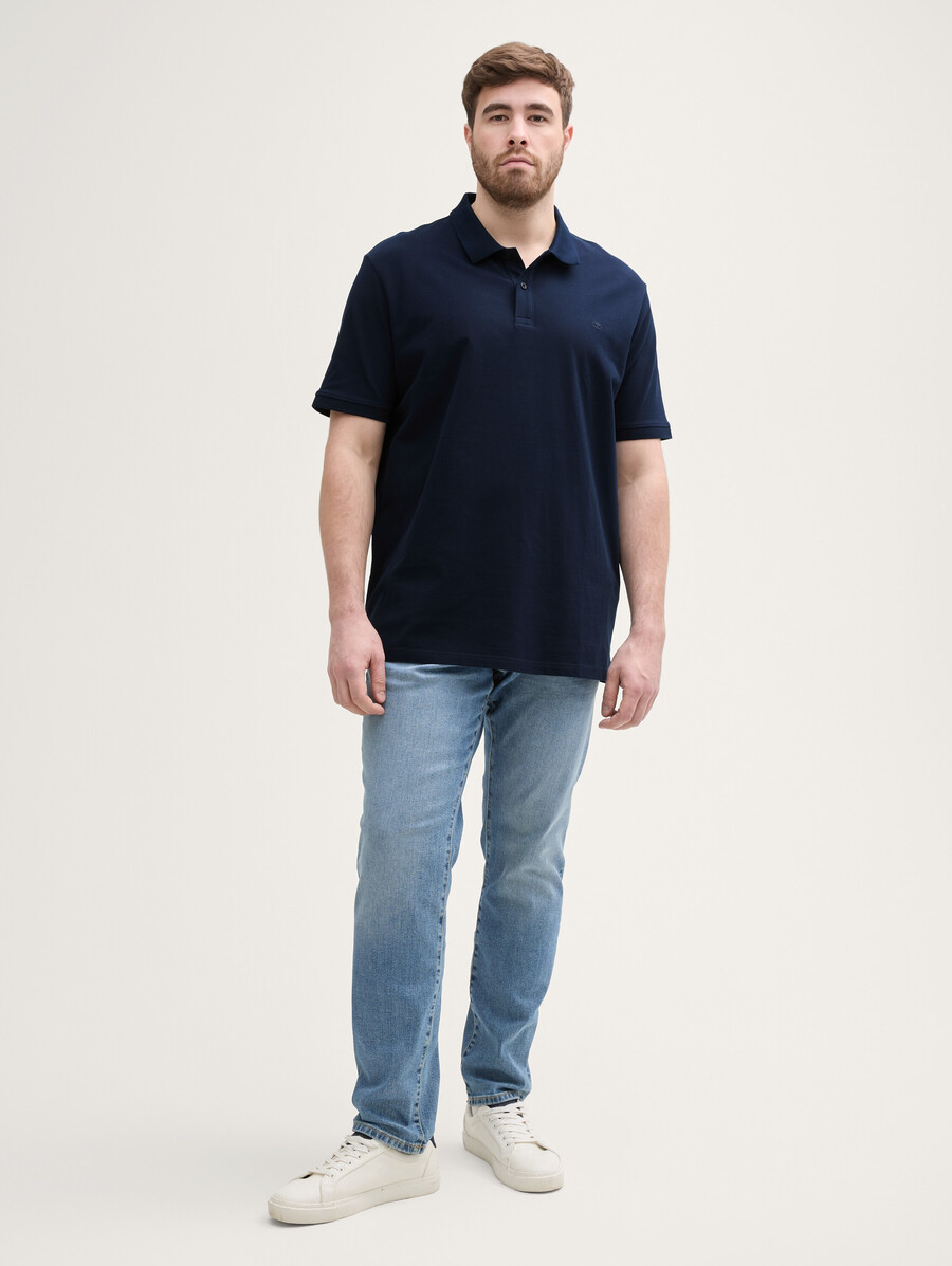 talla grande - polo de piqué con logotipo bordado