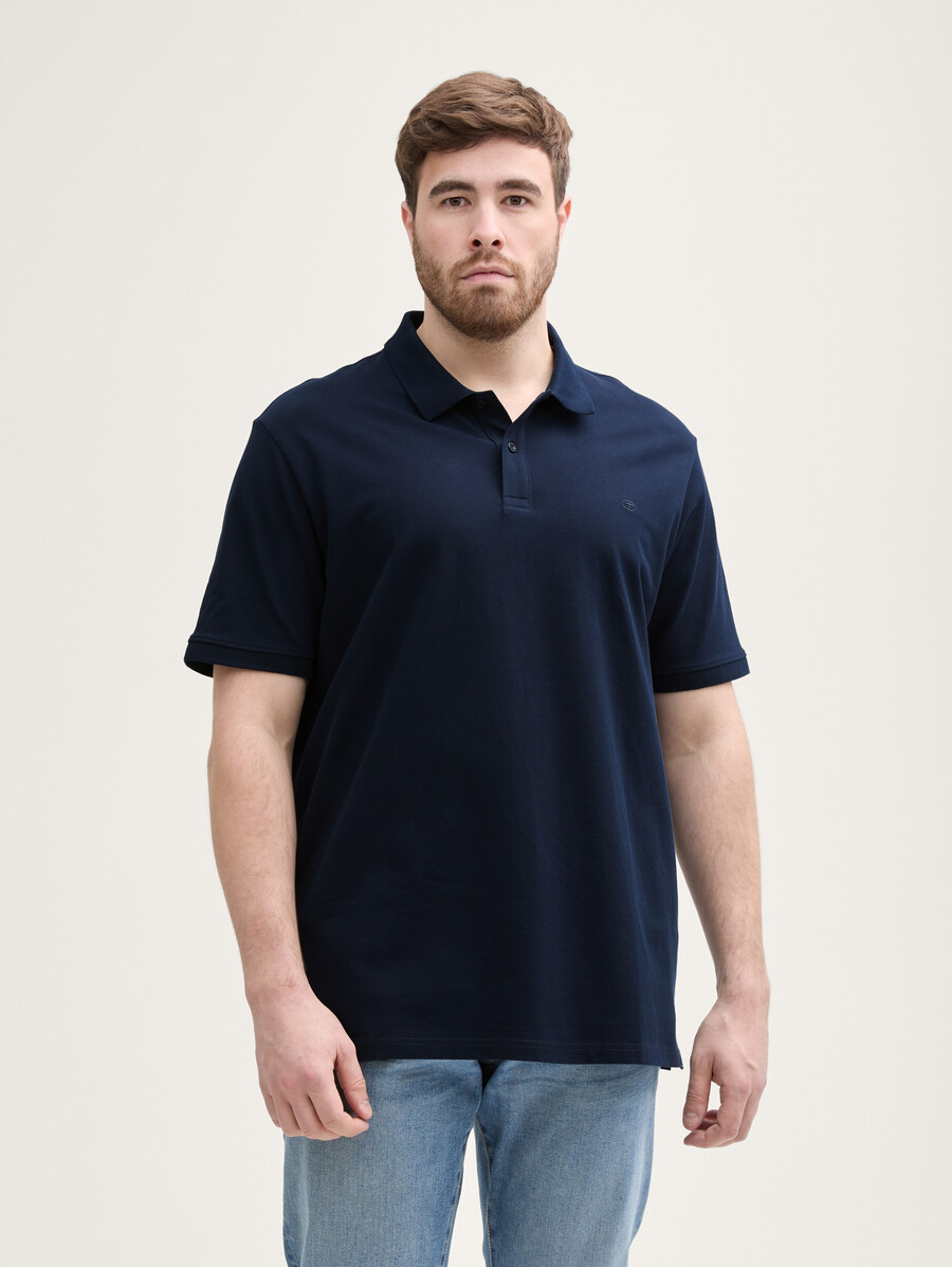 talla grande - polo de piqué con logotipo bordado