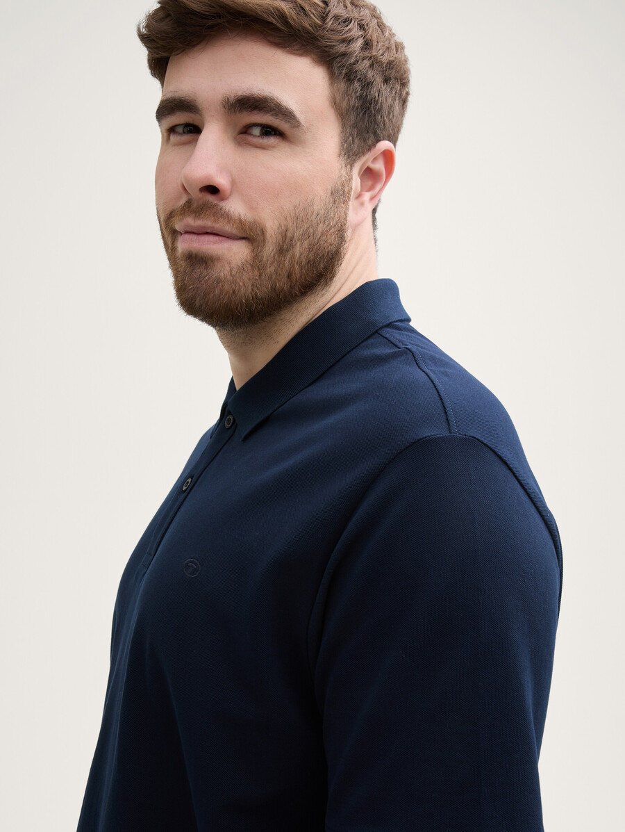 talla grande - polo de piqué con logotipo bordado