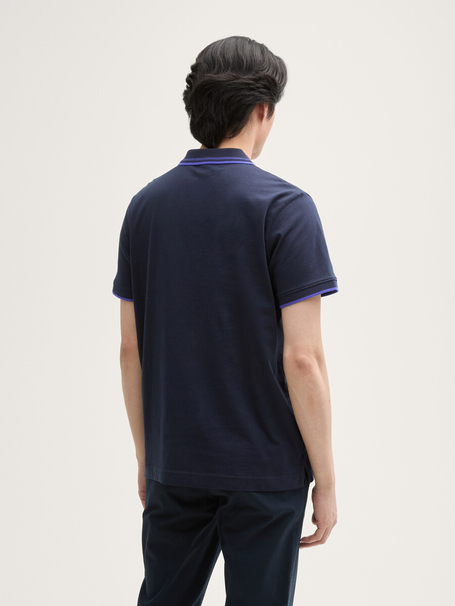 polo con estampado de logotipo de algodón