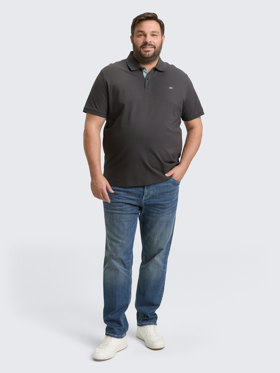 talla grande - polo de piqué con logotipo bordado