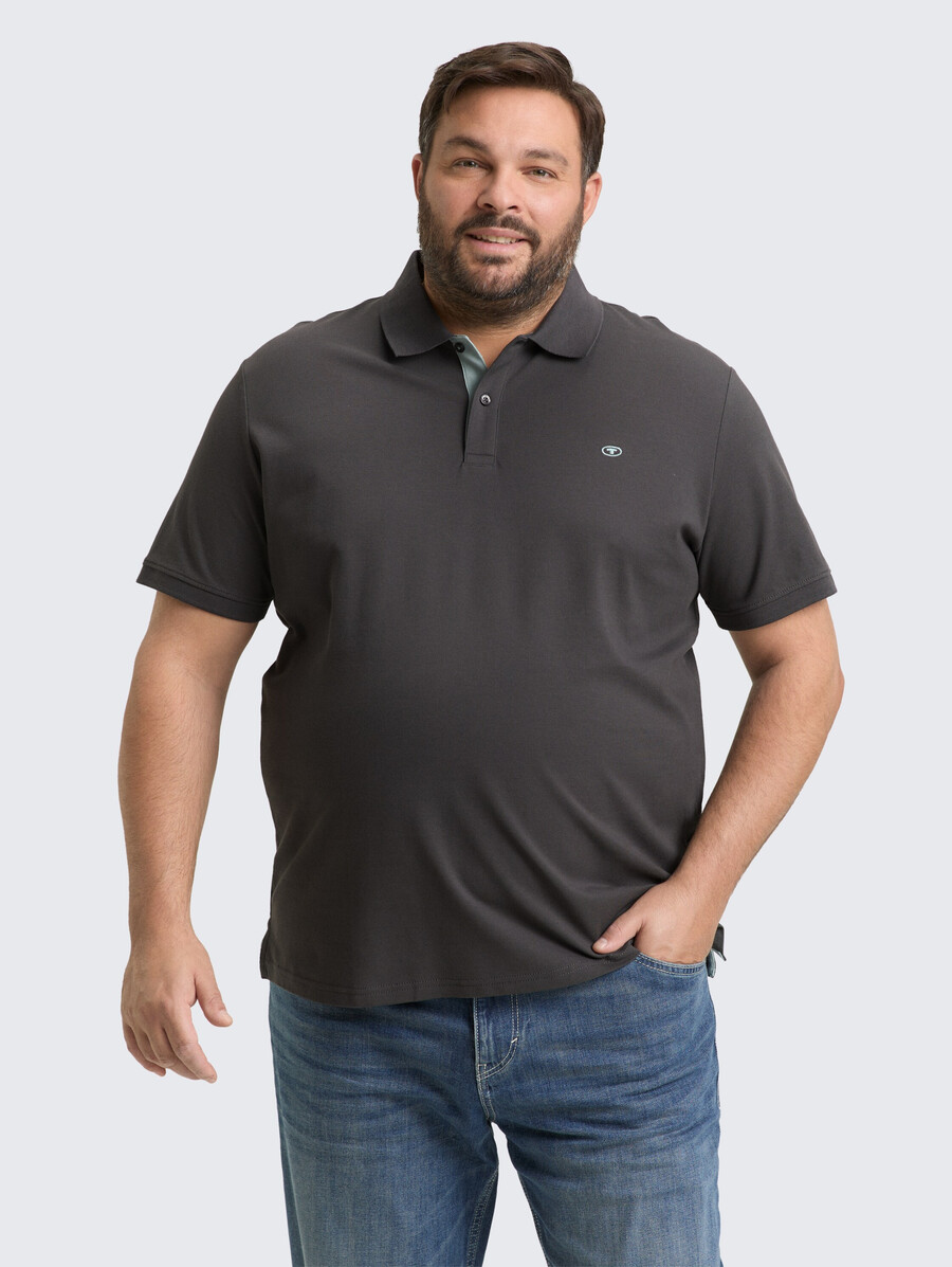 talla grande - polo de piqué con logotipo bordado