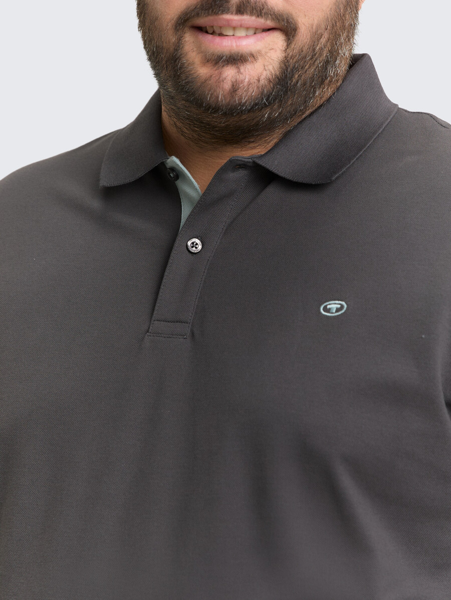 talla grande - polo de piqué con logotipo bordado