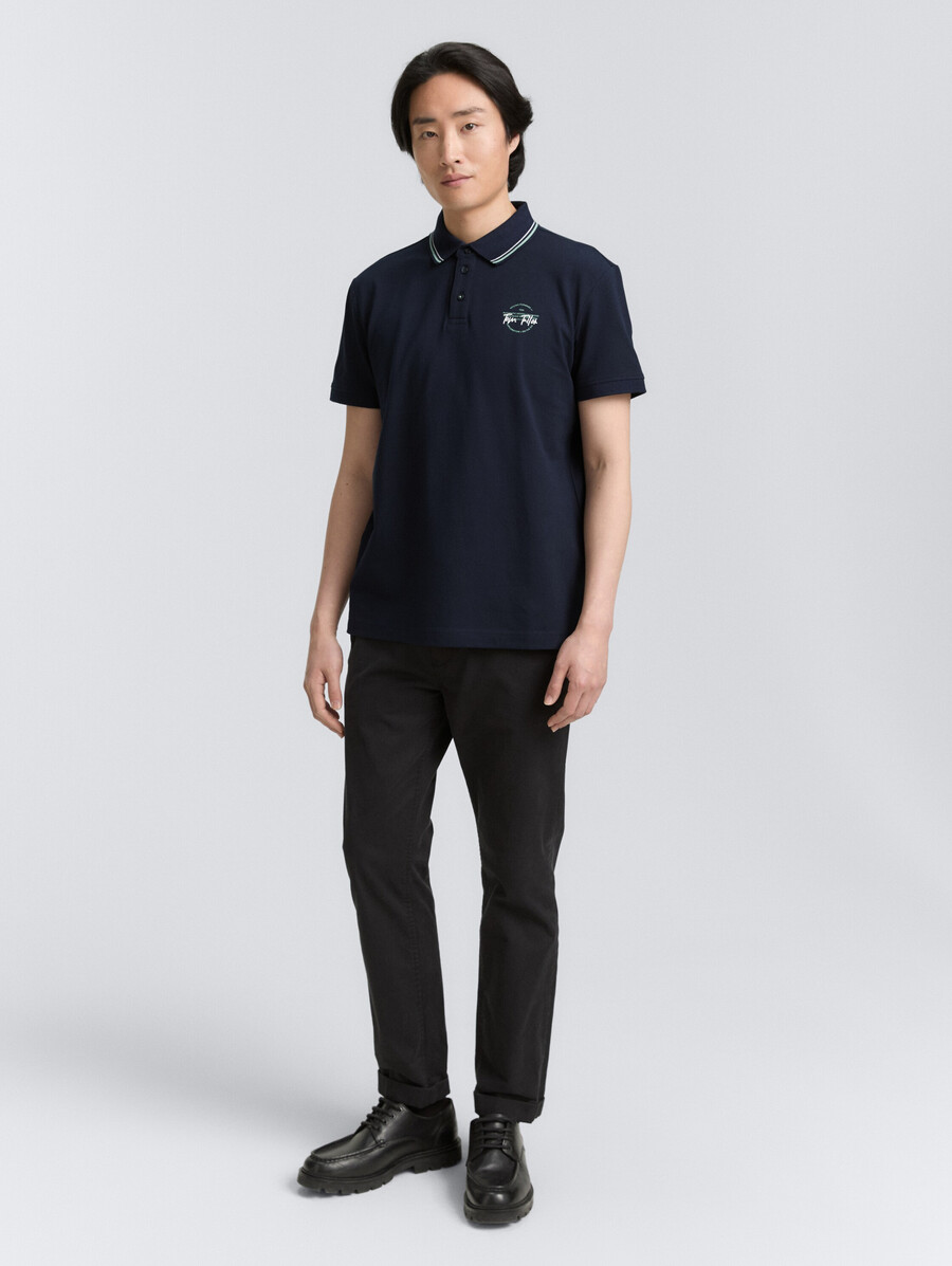 polo de piqué con estampado
