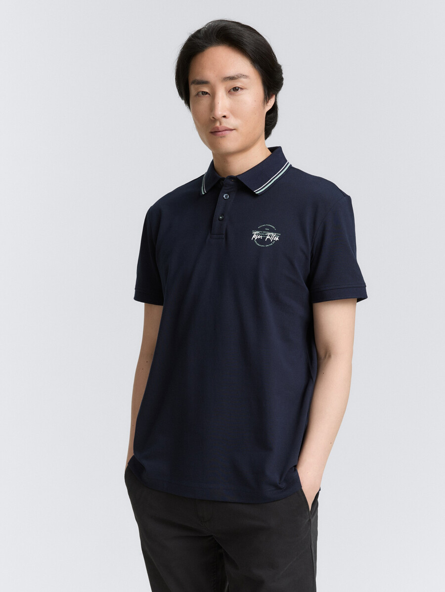 polo de piqué con estampado