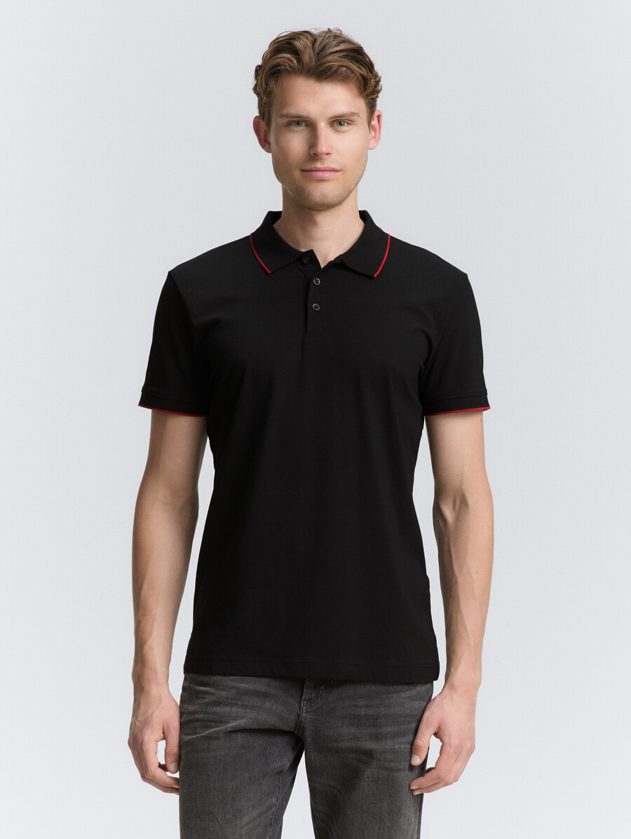 polo de jersey ajustado con elástico