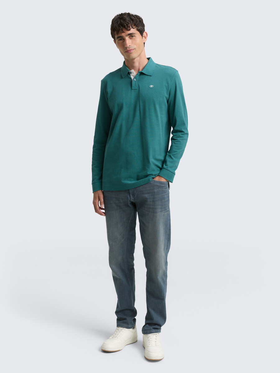 polo de piqué de manga larga