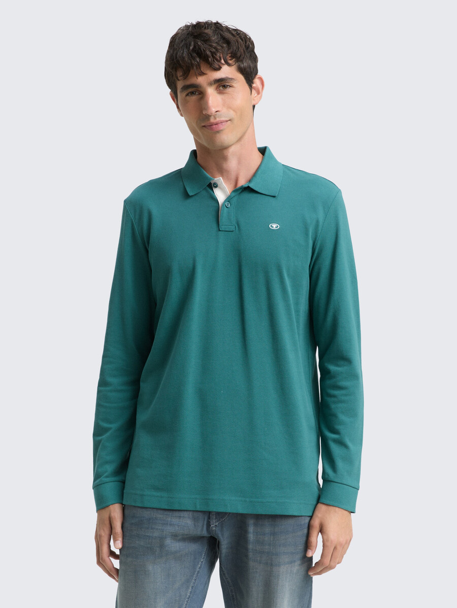 polo de piqué de manga larga