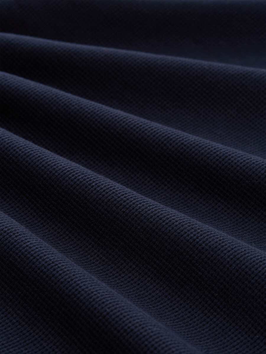 talla grande - polo de manga larga con textura de gofre