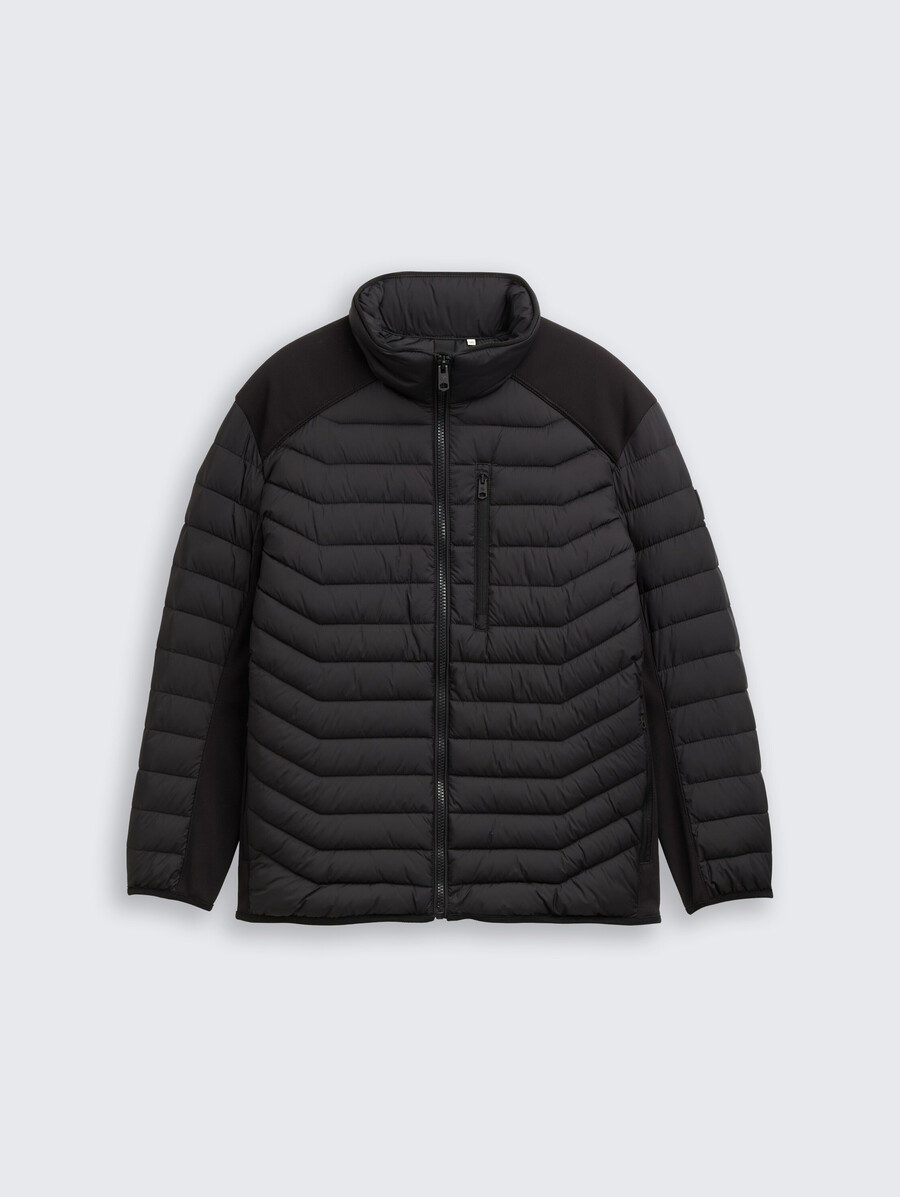 talla grande - chaqueta acolchada ligera híbrida con cuello alto