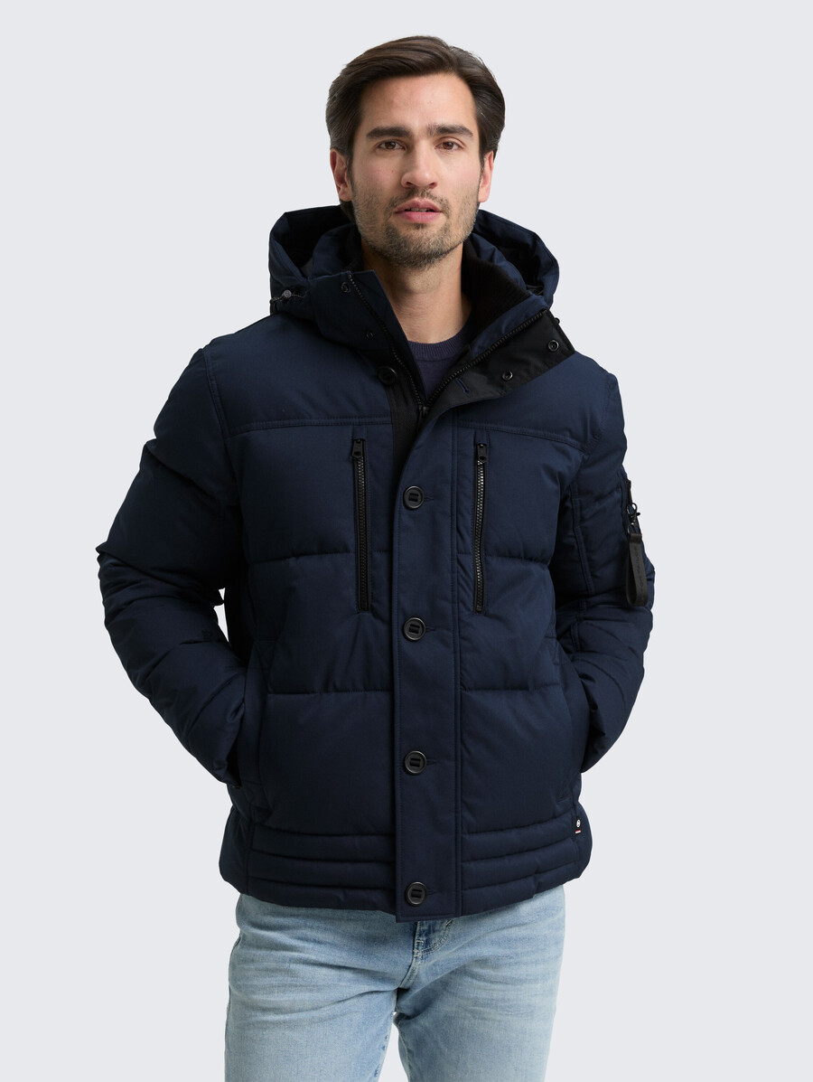 chaqueta acolchada con capucha desmontable