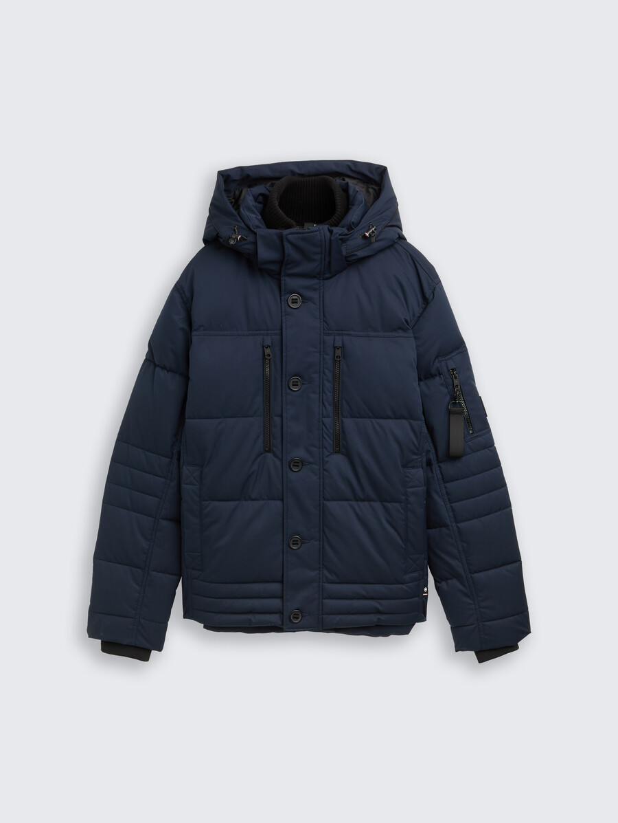 chaqueta acolchada con capucha desmontable