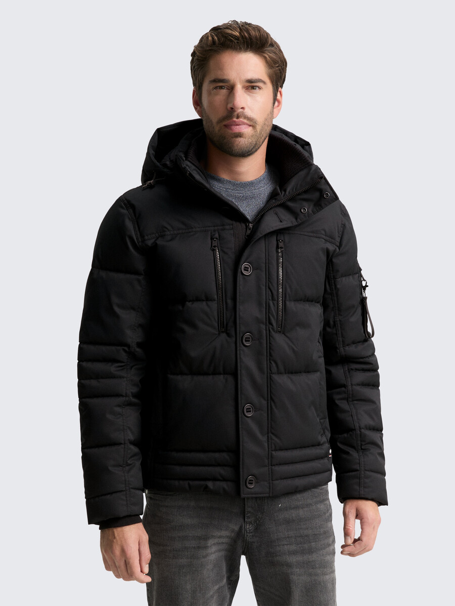 chaqueta acolchada con capucha desmontable