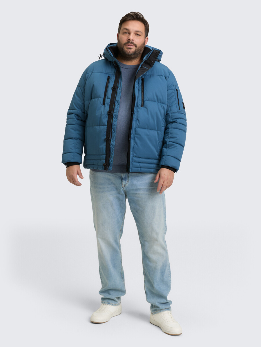 talla grande - chaqueta acolchada con capucha desmontable