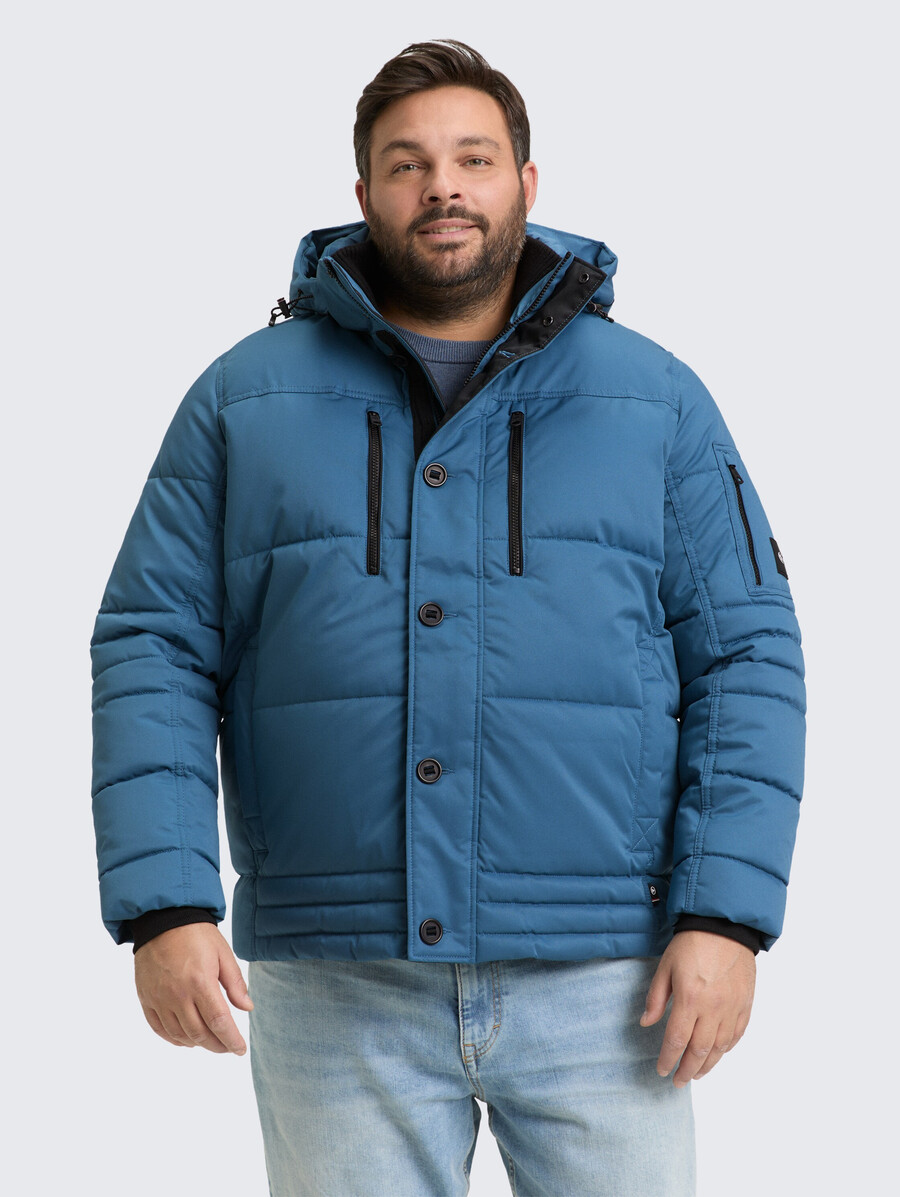 talla grande - chaqueta acolchada con capucha desmontable
