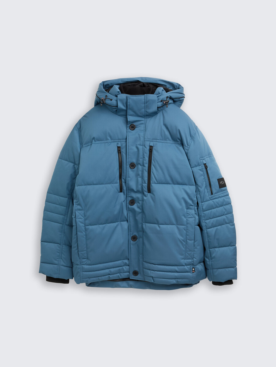 talla grande - chaqueta acolchada con capucha desmontable