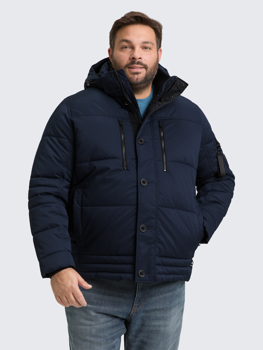 talla grande - chaqueta acolchada con capucha desmontable