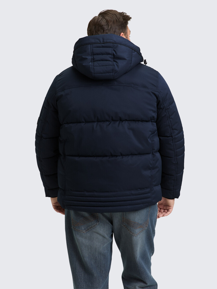 talla grande - chaqueta acolchada con capucha desmontable