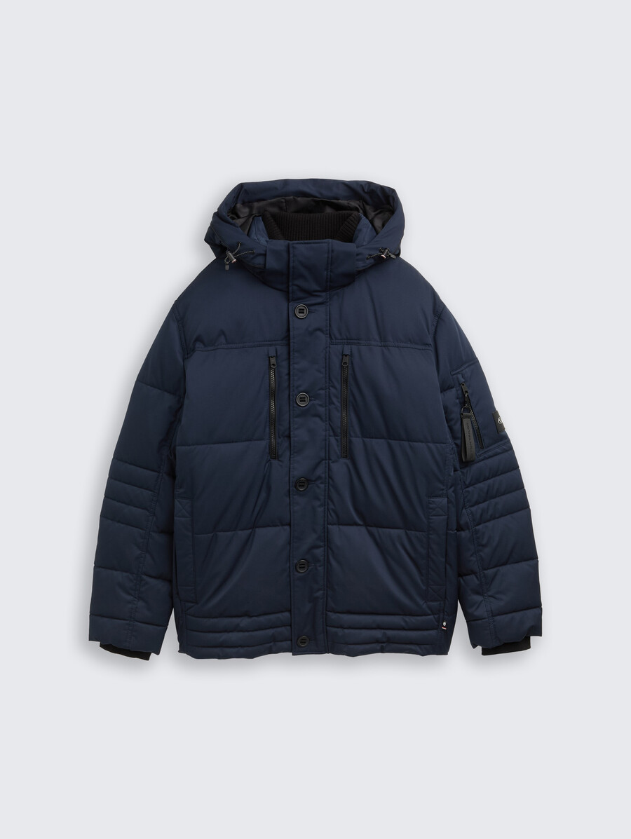 talla grande - chaqueta acolchada con capucha desmontable
