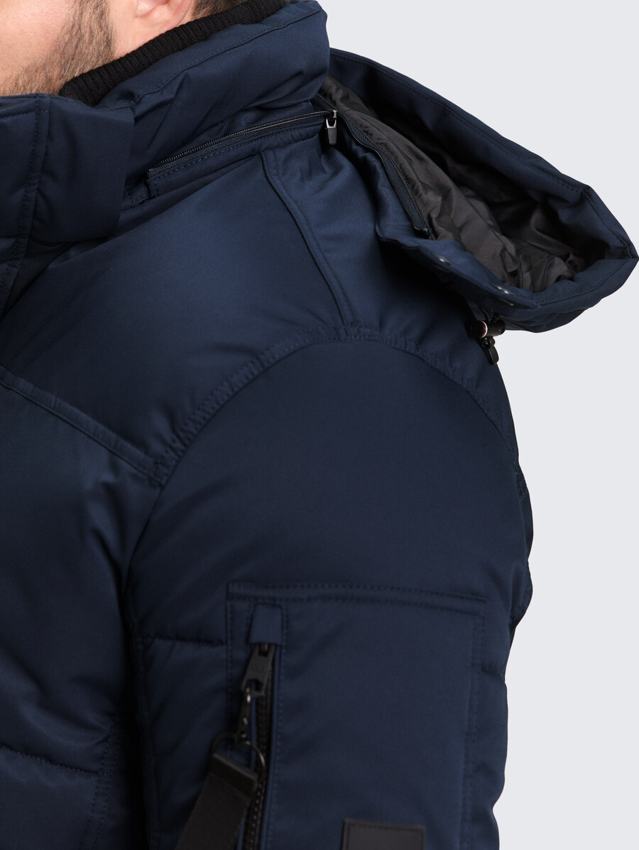 talla grande - chaqueta acolchada con capucha desmontable