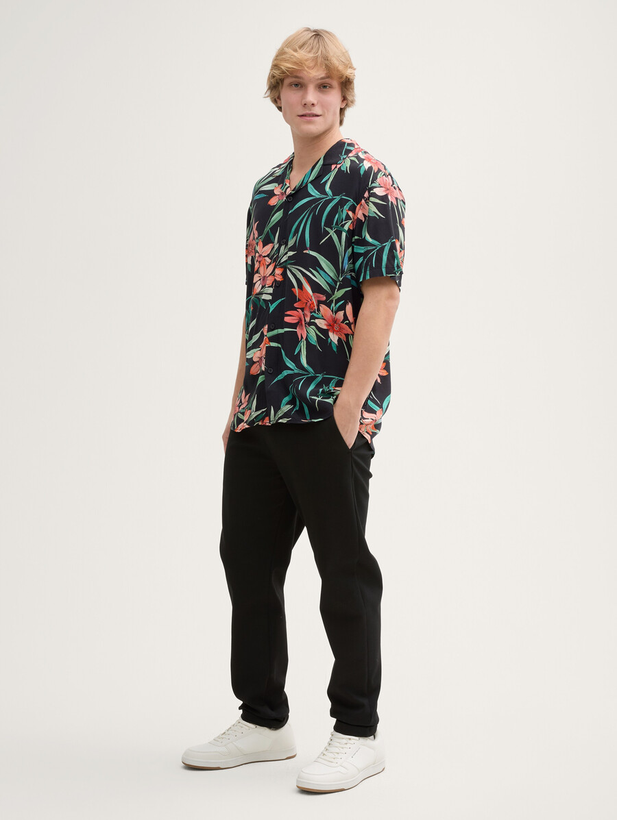 camisa de manga corta de corte relajado con estampado floral